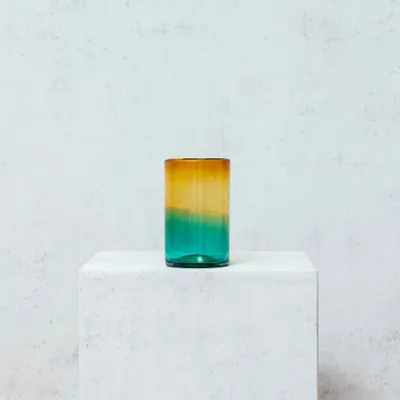 Glass - Blown Glass in Amber and Turquoise - HUAKAL
