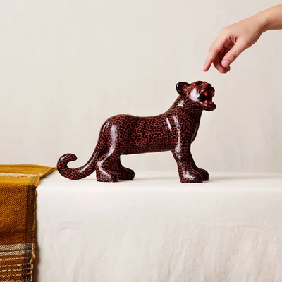 Unique pieces - Medium Painted Clay Jaguar - HUAKAL