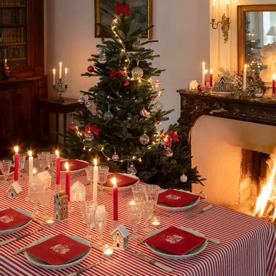 Napkins - RED GINGERBREAD HOUSE - FRANÇOISE PAVIOT