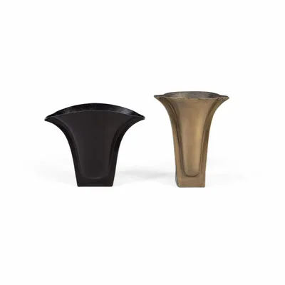 Vases - Set of two raw aluminum vases - GINER Y COLOMER
