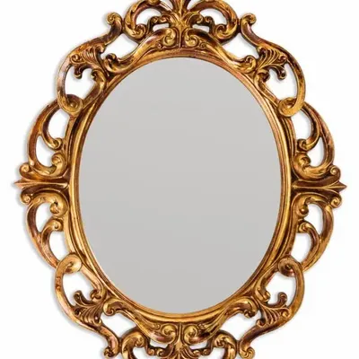 Mirrors - Antique Gold Ornate Baroque Oval Wall Mirror - MCGOWAN RUTHERFORD LTD