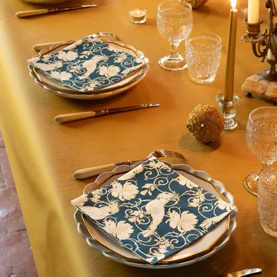 Napkins - PETROL BLUE PARAKEET - FRANÇOISE PAVIOT