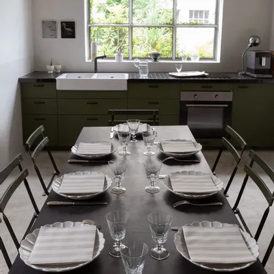 Napkins - MOCHA STRIPES - FRANÇOISE PAVIOT