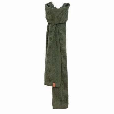 Scarves - JULES khaki knitted scarf - MONSIEUR CHARLI