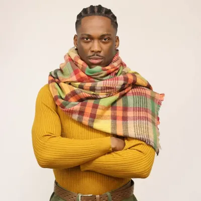 Scarves - LARGO yellow acrylic and wool scarf - MONSIEUR CHARLI