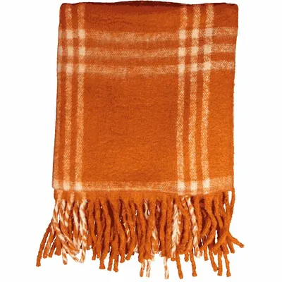 Throw blankets - TITOUAN paprika acrylic plaid - MONSIEUR CHARLI