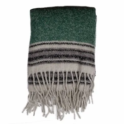 Throw blankets - TAO green wool blanket - MONSIEUR CHARLI