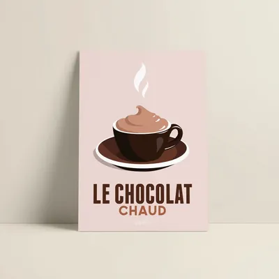 Poster - Poster Le Chocolat Chaud : Beige - COSYNÉVÉ - MOUNTAIN POSTERS