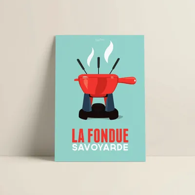 Poster - Poster La Fondue : Bleu - COSYNÉVÉ - MOUNTAIN POSTERS