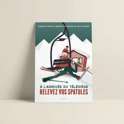 Poster - Poster Relevez Les Spatules - COSYNÉVÉ - MOUNTAIN POSTERS