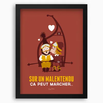 Poster - Framed poster Qd Te Reverrai-Je Bleu - COSYNÉVÉ - MOUNTAIN POSTERS