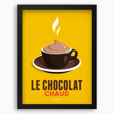 Poster - Framed poster Le Chocolat Chaud : Jaune - COSYNÉVÉ - MOUNTAIN POSTERS