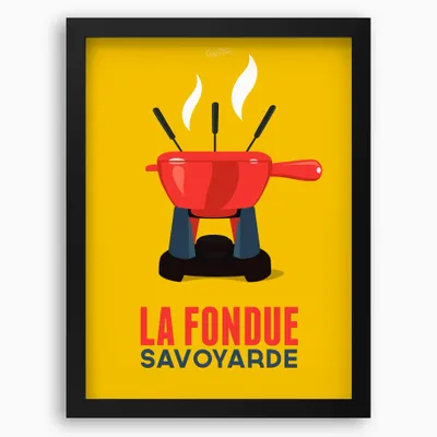 Poster - Framed poster La Fondue : Jaune - COSYNÉVÉ - MOUNTAIN POSTERS