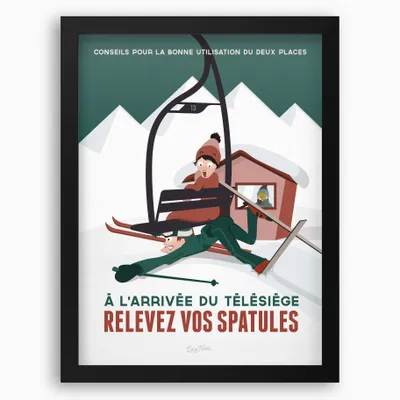 Poster - Framed poster Relevez Les Spatules - COSYNÉVÉ - MOUNTAIN POSTERS