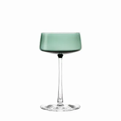 Glass - VidaMartini Malachit Colored Champagne Glass - 6 pieces 230 ml - PEKALLA CRISTAL GLASS