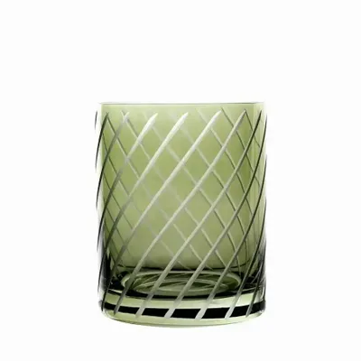 Glass - Gratia crystal glasses for water / drinks Olive - 6 pieces 320 ml - PEKALLA CRISTAL GLASS