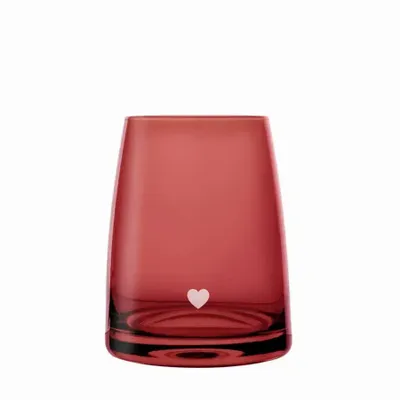 Glass - Vispera Rosal colored cocktail glass with Serce engraving - 1 piece 320 ml - PEKALLA CRISTAL GLASS