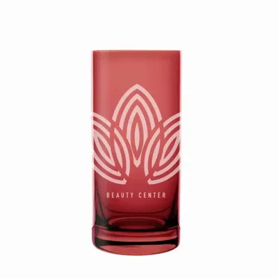 Glass - Vispera Rubin colored cocktail glass with logo - 1 piece 360 ml - PEKALLA CRISTAL GLASS