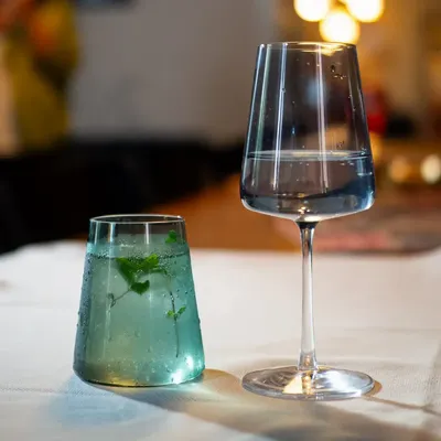 Glass - Vida Malachit Colored Cocktail/Water Glass - 6 pieces 380 ml - PEKALLA CRISTAL GLASS