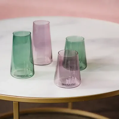 Glass - Vida Slate Coloured Cocktail / Water / Drinks Glass - 6 pieces 450 ml - PEKALLA CRISTAL GLASS