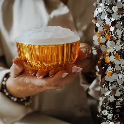 Crystal ware - Amber crystal box for jewelry or small items - PEKALLA CRISTAL GLASS