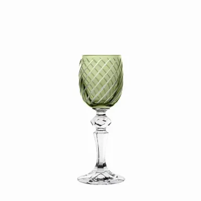 Glass - Gratia Crystal Vodka Glasses Olive - 6 pieces 60 ml - PEKALLA CRISTAL GLASS