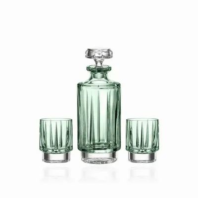 Crystal ware - Linea Set Decanter + Crystal Whiskey Glasses - 2 pieces - PEKALLA CRISTAL GLASS