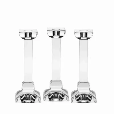 Crystal ware - Crystal Candlestick Set - 3 Pieces 20cm - PEKALLA CRISTAL GLASS