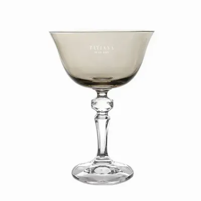 Verres - Kalatina verres à champagne en cristal Mokka avec gravure - 6 pièces 180 ml - PEKALLA CRISTAL GLASS