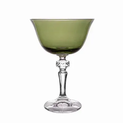 Glass - Kalatina Olive Crystal Champagne Glasses - 6 Pieces 180ml - PEKALLA CRISTAL GLASS