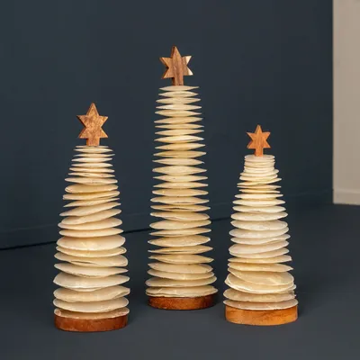 Other Christmas decorations - Xmas trees raw capiz - KINTA