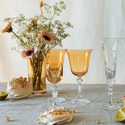 Glass - Kalatina Sunset Crystal Wine Glasses - 6 Pieces 170ml - PEKALLA CRISTAL GLASS