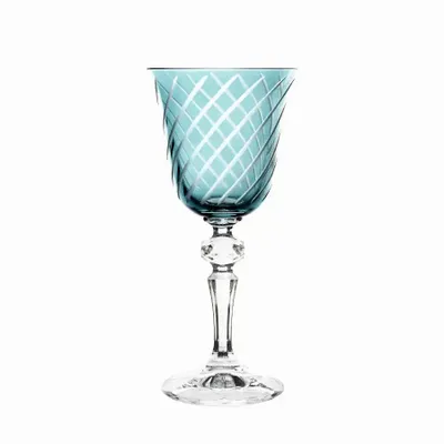Glass - Gratia Aqua Crystal Wine Glasses - 6 Pieces 170ml - PEKALLA CRISTAL GLASS