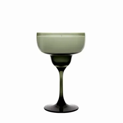 Candlesticks and candle holders - Vispera Verde Scented and colored soy candle on stand - PEKALLA CRISTAL GLASS