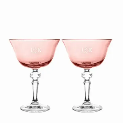 Cristallerie - Kalatina verres à champagne en cristal avec gravure - 2 pièces 180 ml - PEKALLA CRISTAL GLASS