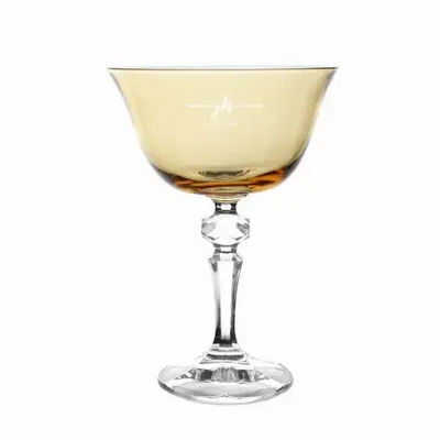 Glass - Kalatina Crystal Wedding Champagne Glasses with Sunset Engraving - 6 Pieces 180 ml - PEKALLA CRISTAL GLASS