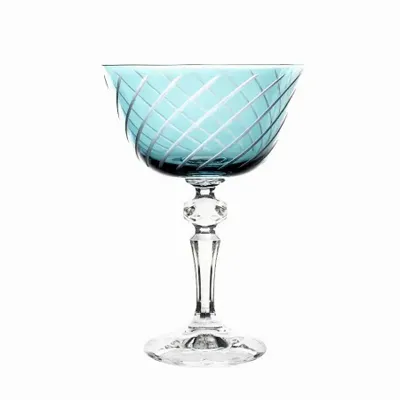 Glass - Gratia Aqua Crystal Champagne Glasses - 6 Pieces 180ml - PEKALLA CRISTAL GLASS