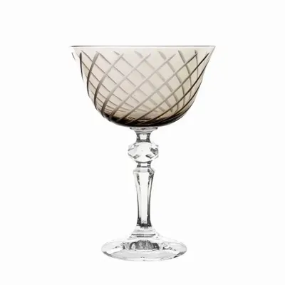Glass - Gratia Mokka Crystal Champagne Glasses - 6 Pieces 180ml - PEKALLA CRISTAL GLASS