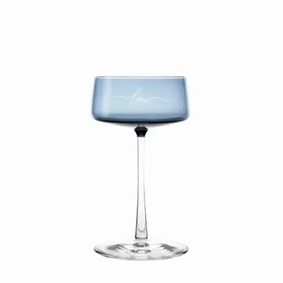 Glass - VidaMartini Mist Coloured Champagne Glass with Engraving - 1 Piece 230 ml - PEKALLA CRISTAL GLASS