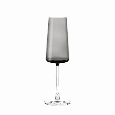 Glass - VidaProsecco Grey Colored Champagne Glass - 1 piece 240 ml - PEKALLA CRISTAL GLASS