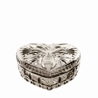Crystal ware - Mokka Crystal HEART Jewelry Box - PEKALLA CRISTAL GLASS