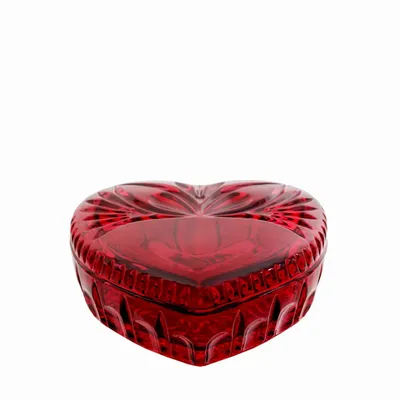 Cristallerie - Boîte à bijoux COEUR en cristal Rubin - PEKALLA CRISTAL GLASS