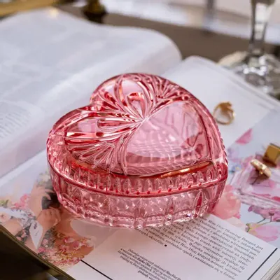 Crystal ware - Salmo Crystal HEART Jewelry Box - PEKALLA CRISTAL GLASS