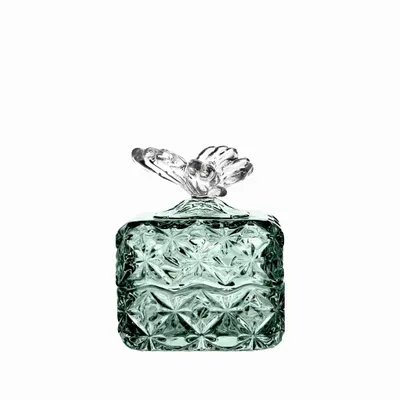 Cristallerie - Boîte en cristal PAPILLON à bijoux Malachit - PEKALLA CRISTAL GLASS