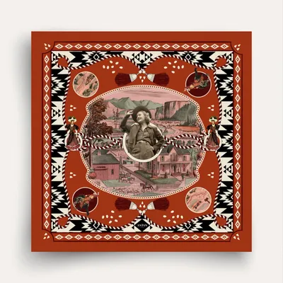 Scarves - Silk Scarf 70 - Dusty West - Brick - ANTAN CREATIONS