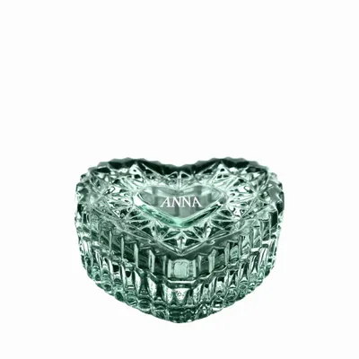 Crystal ware - Malachit Crystal Jewelry Box with Name - PEKALLA CRISTAL GLASS