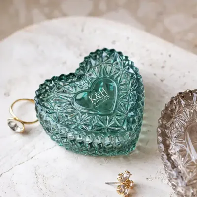 Crystal ware - Malachit Crystal Box for the Wedding Rings of the Married Couple - PEKALLA CRISTAL GLASS