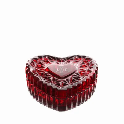 Crystal ware - Rubin Crystal Box for the Wedding Couple's Wedding Rings - PEKALLA CRISTAL GLASS