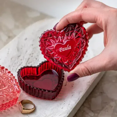 Crystal ware - Rubin Crystal Jewelry Box - PEKALLA CRISTAL GLASS