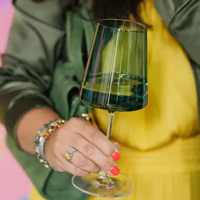 Verres - Vida Verre à vin coloré Malachit - 6 pièces 400 ml - PEKALLA CRISTAL GLASS